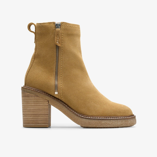 Cassiano Zip Ankle Boot Light Tan Suede - Clarks Women