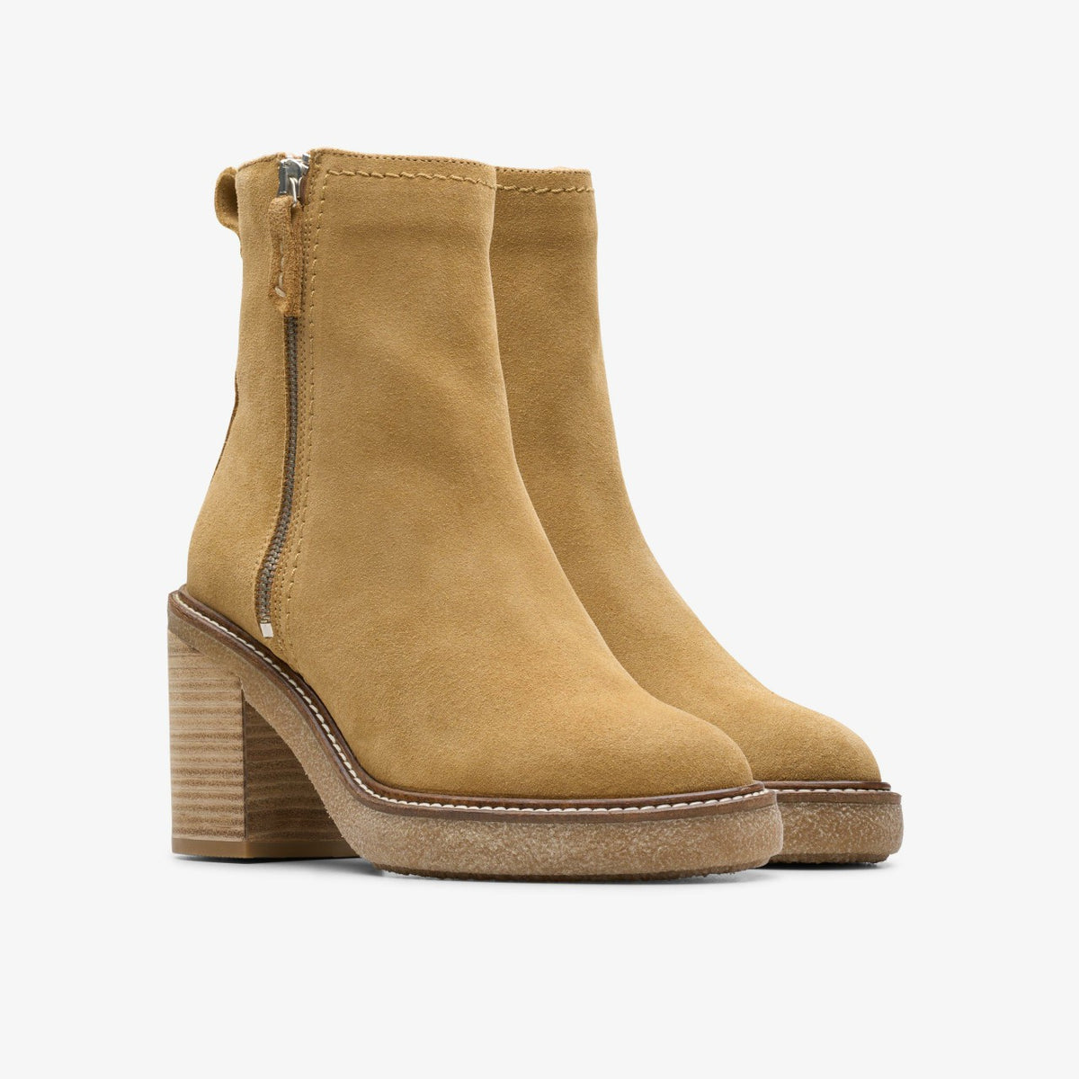 Cassiano Zip Ankle Boot Light Tan Suede - Clarks Women