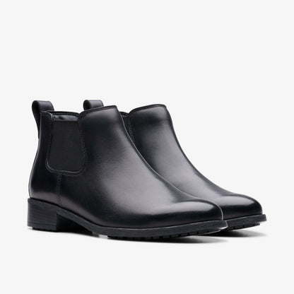 Havisham Top Ankle Boot Black Leather - Clarks Women