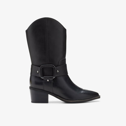 Morzine Rise Black Leather - Clarks Women