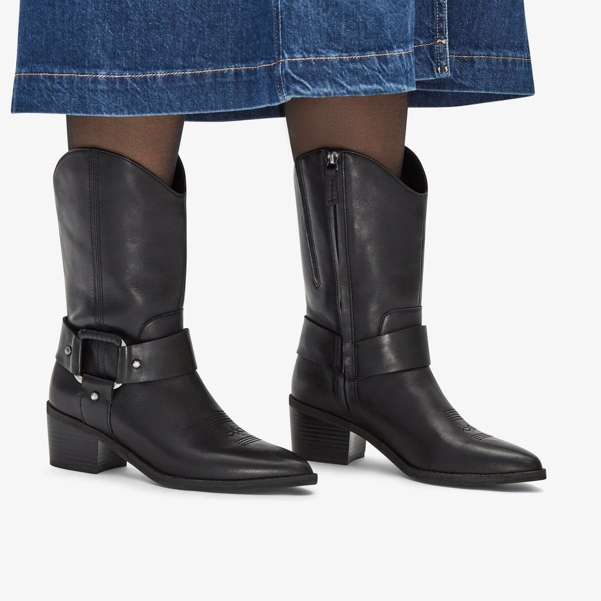 Morzine Rise Black Leather - Clarks Women