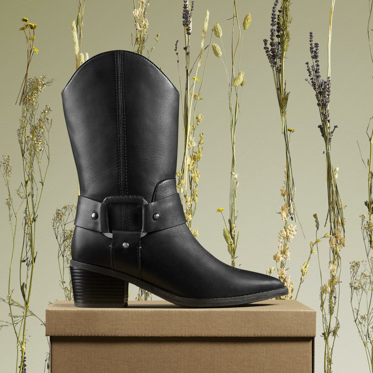 Morzine Rise Black Leather - Clarks Women