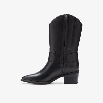 Morzine Rise Black Leather - Clarks Women