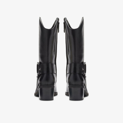 Morzine Rise Black Leather - Clarks Women