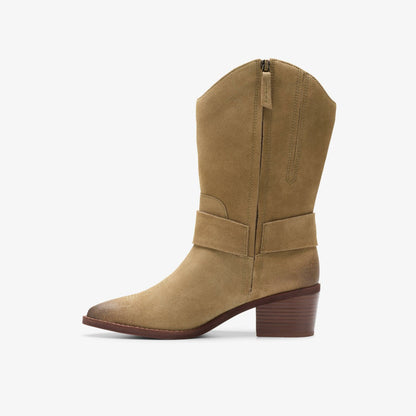 Morzine Rise Dark Sand Suede - Clarks Women