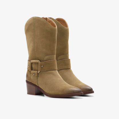 Morzine Rise Dark Sand Suede - Clarks Women