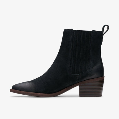 Morzine Top Ankle Boot Black Suede - Clarks Women