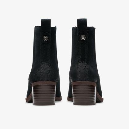 Morzine Top Ankle Boot Black Suede - Clarks Women