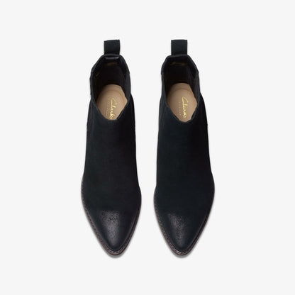 Morzine Top Ankle Boot Black Suede - Clarks Women