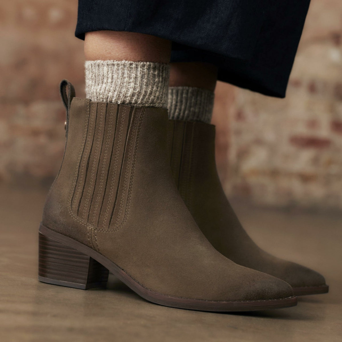 Morzine Top Ankle Boot Mole Grey Suede - Clarks Women