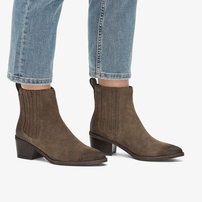 Morzine Top Ankle Boot Mole Grey Suede - Clarks Women