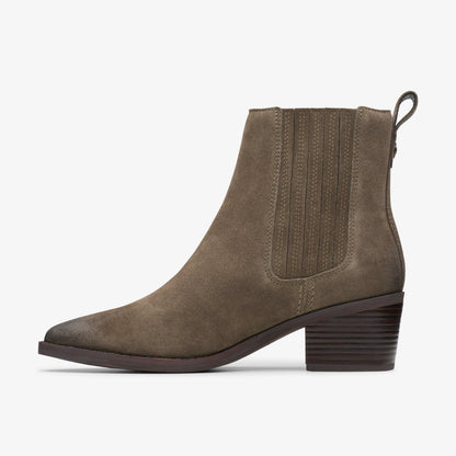 Morzine Top Ankle Boot Mole Grey Suede - Clarks Women