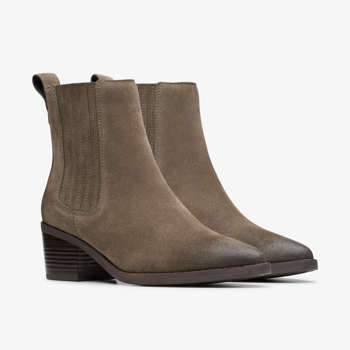 Morzine Top Ankle Boot Mole Grey Suede - Clarks Women