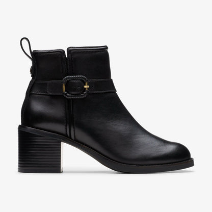 Chamberly Trim Black Leather - Clarks Women
