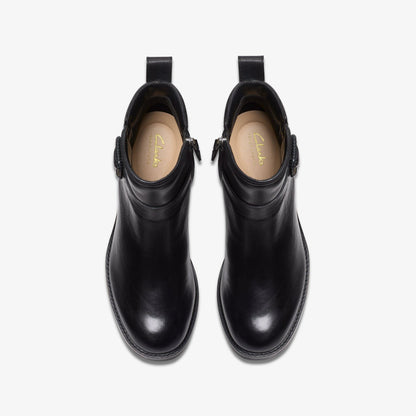 Chamberly Trim Black Leather - Clarks Women