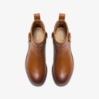 Chamberly Trim Mid Tan Leather - Clarks Women