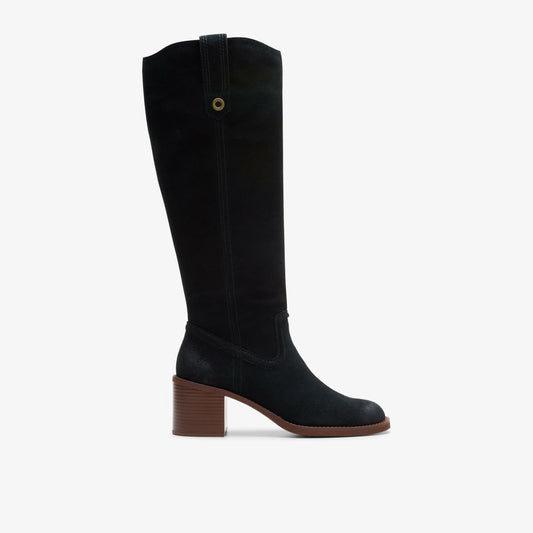 Chamberly Up Black Suede - Clarks Women