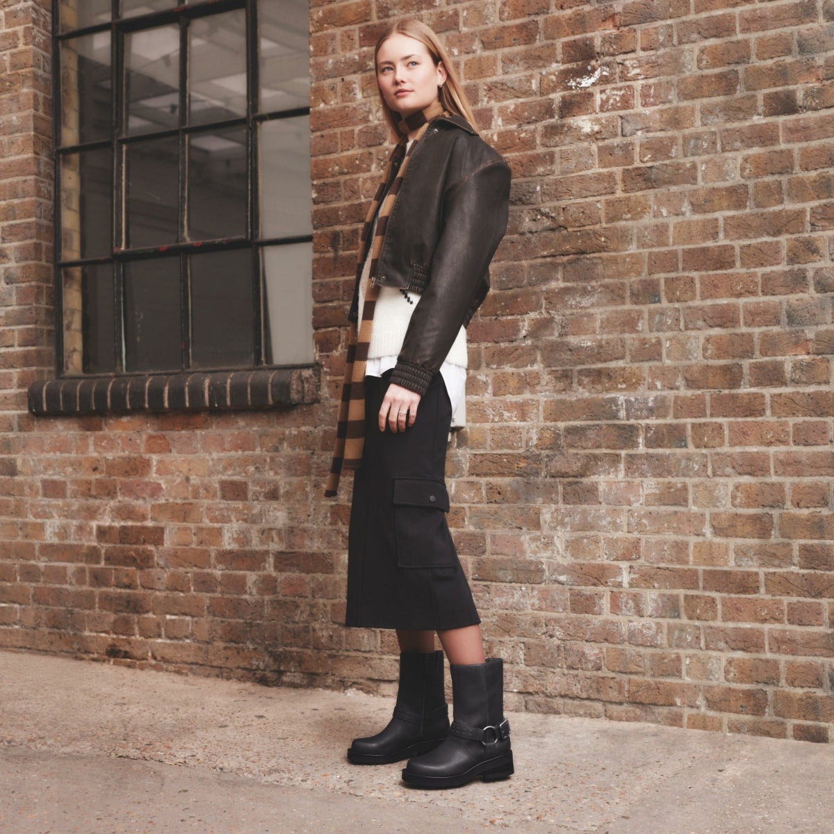 Rebelle Up Black Leather - Clarks Women