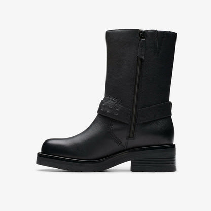 Rebelle Up Black Leather - Clarks Women