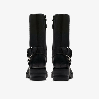 Rebelle Up Black Leather - Clarks Women