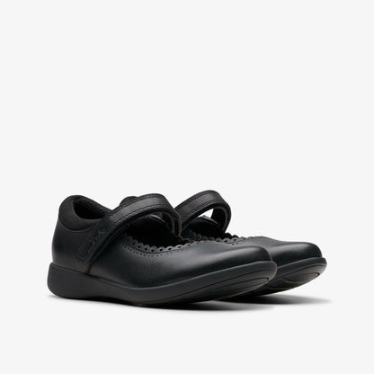 Etch Pure Kid Black Leather - Clarks Kids