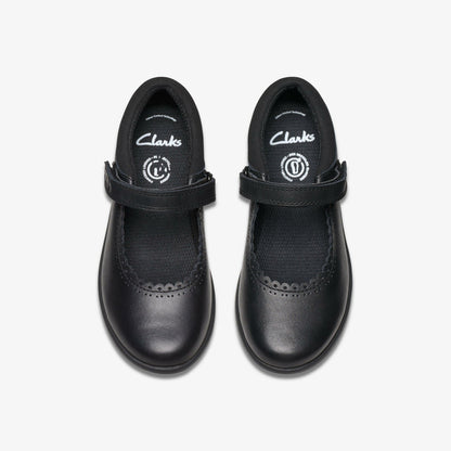 Etch Pure Kid Black Leather - Clarks Kids
