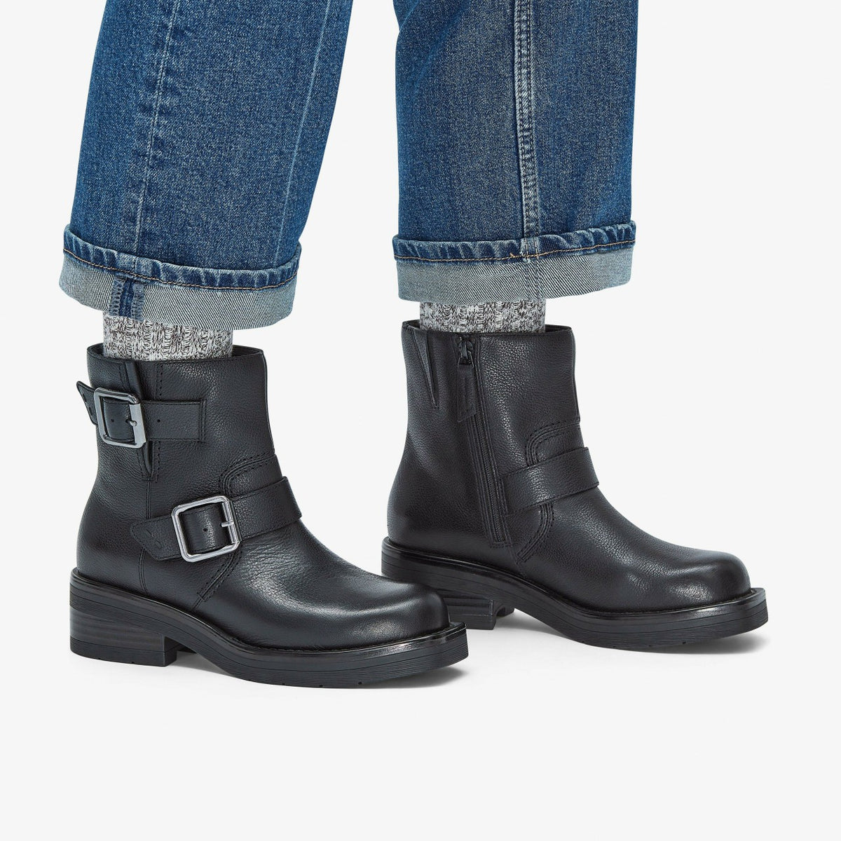 Rebelle Buckle Black Leather - Clarks Women