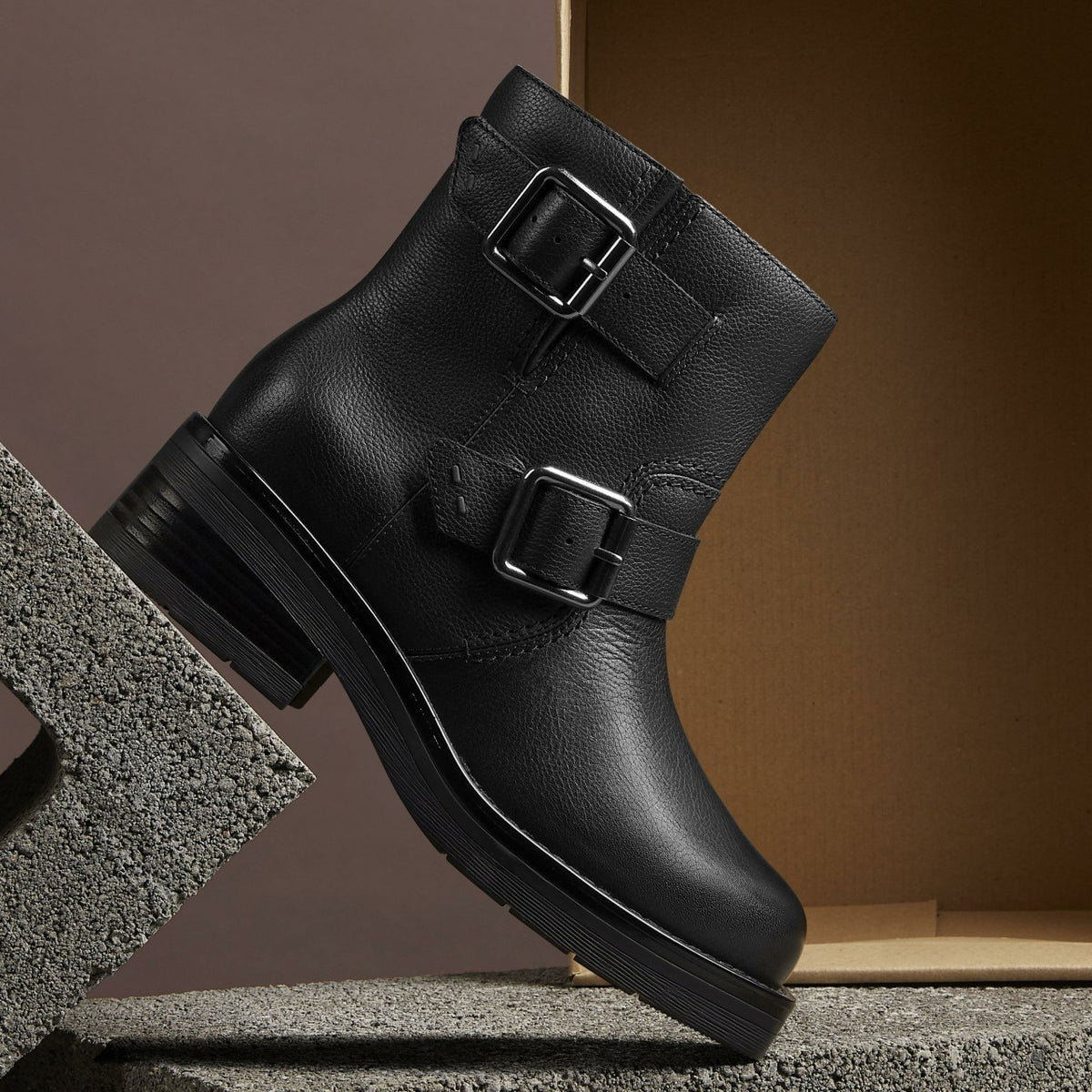 Rebelle Buckle Black Leather - Clarks Women