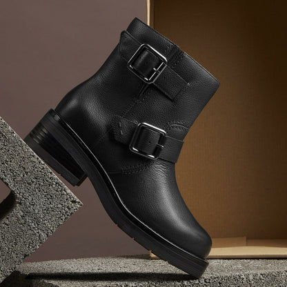 Rebelle Buckle Black Leather - Clarks Women