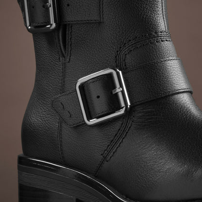 Rebelle Buckle Black Leather - Clarks Women