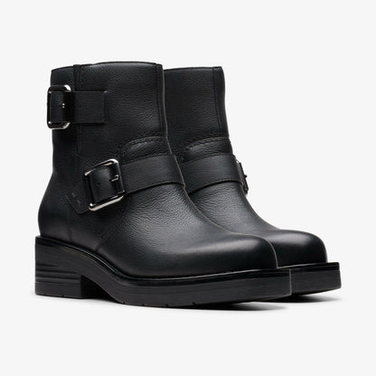 Rebelle Buckle Black Leather - Clarks Women