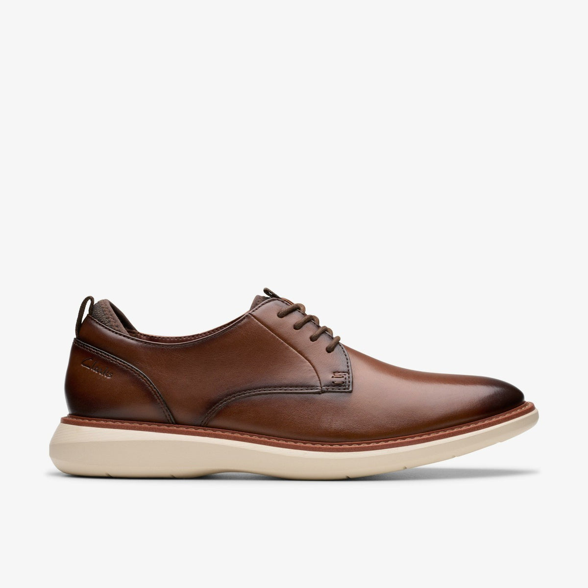 Brantin Plain Dark Tan Leather - Clarks Men