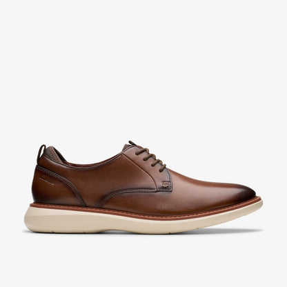 Brantin Plain Dark Tan Leather - Clarks Men