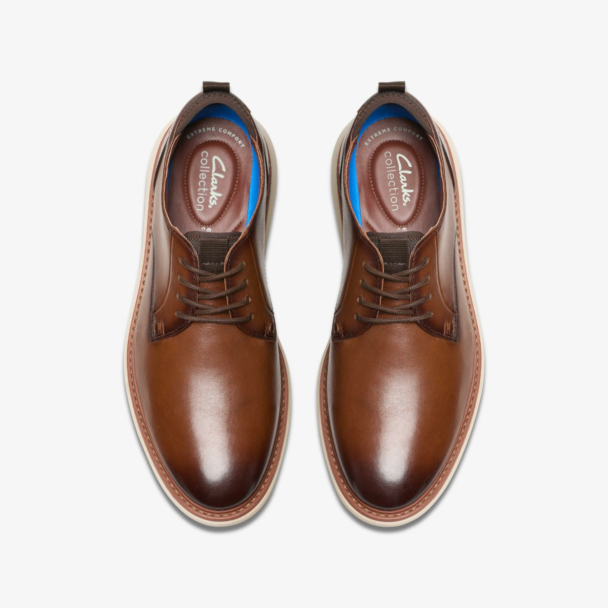 Brantin Plain Dark Tan Leather - Clarks Men