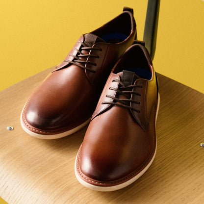Brantin Plain Dark Tan Leather - Clarks Men