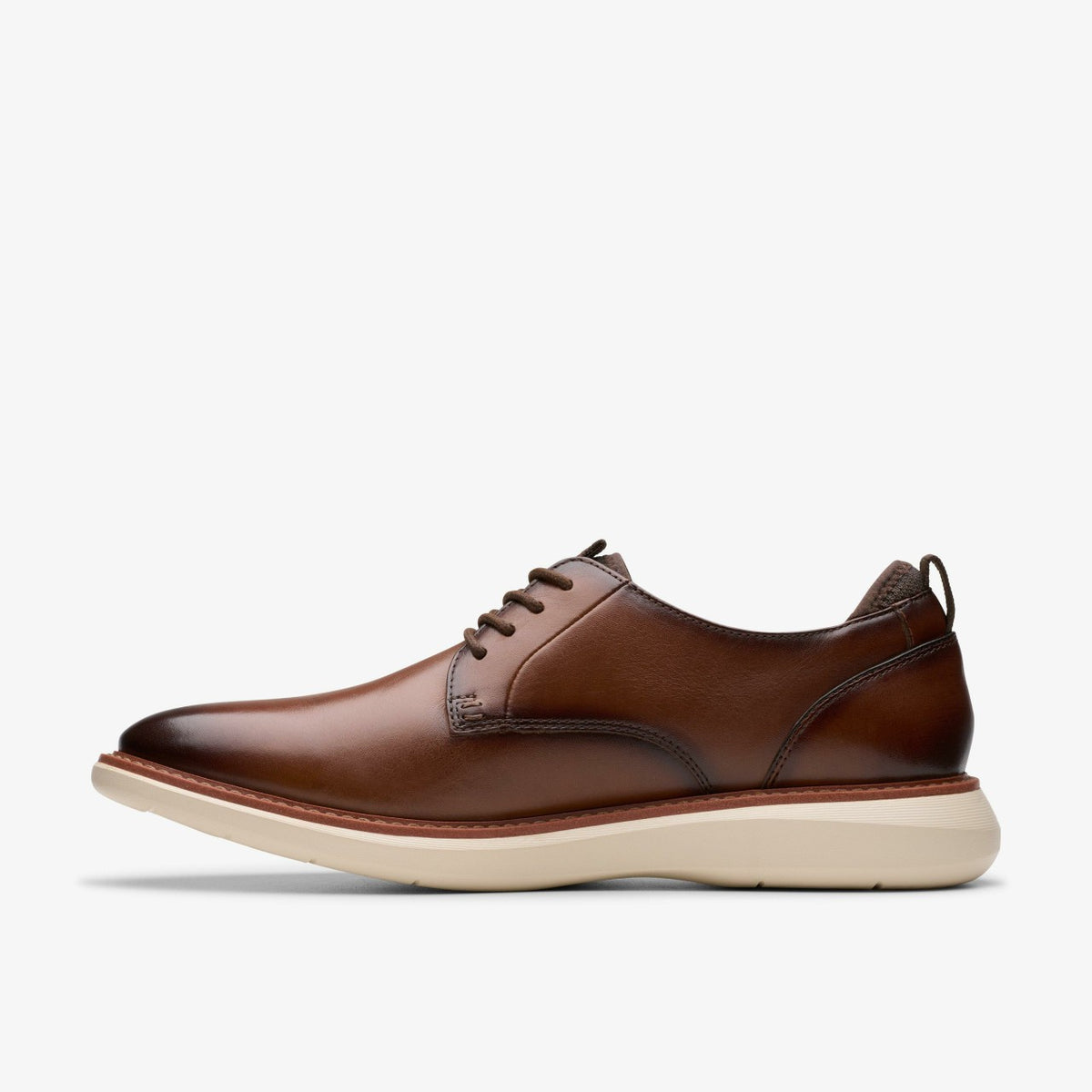 Brantin Plain Dark Tan Leather - Clarks Men