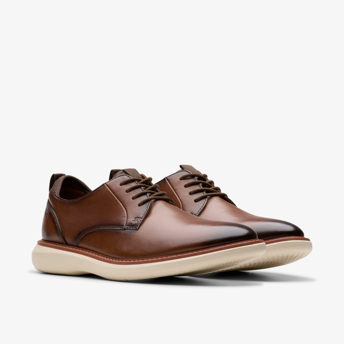 Brantin Plain Dark Tan Leather - Clarks Men