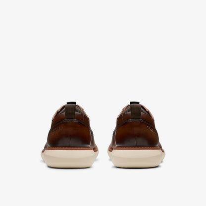 Brantin Plain Dark Tan Leather - Clarks Men