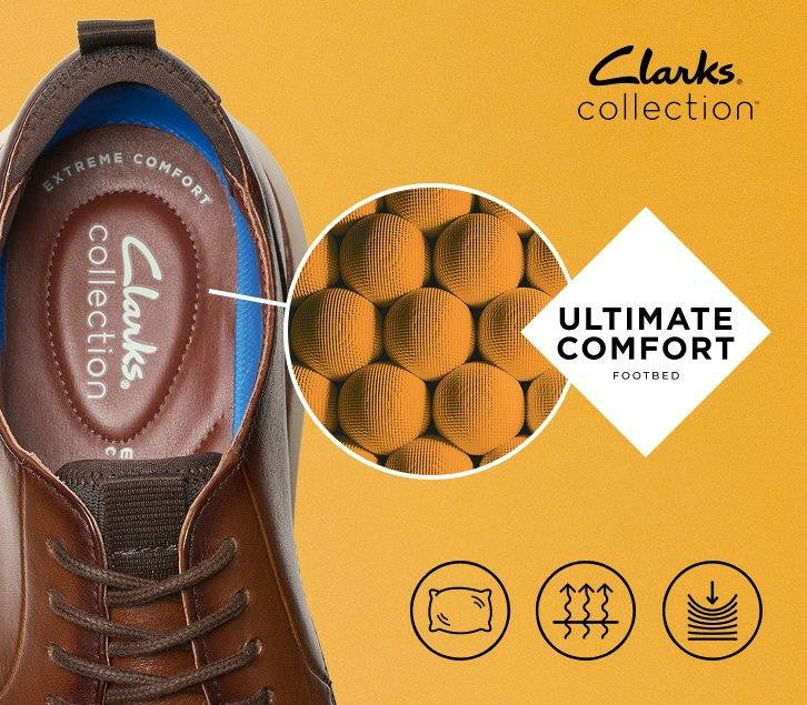 Brantin Plain Navy Leather - Clarks Men