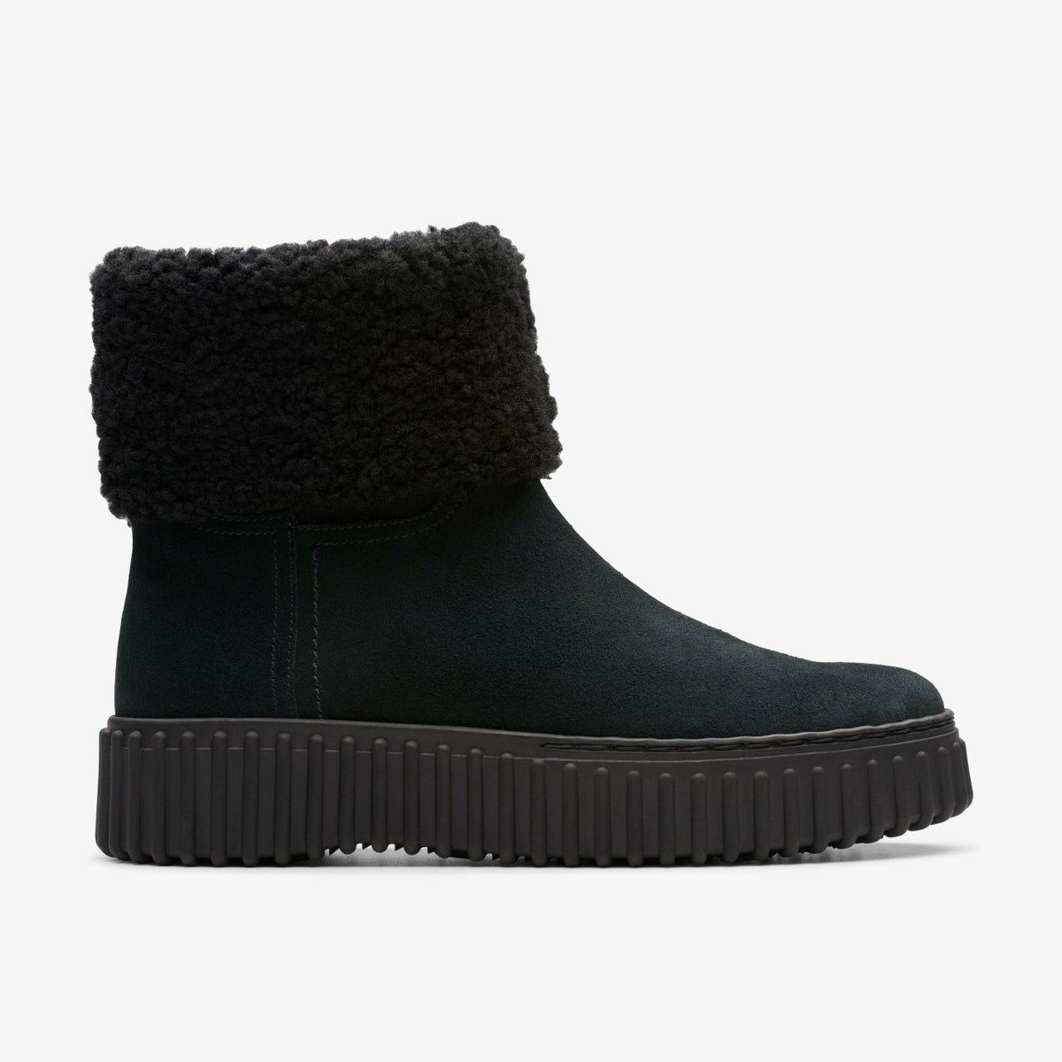 Torhill Turn Black Warmlined Suede - Clarks Women