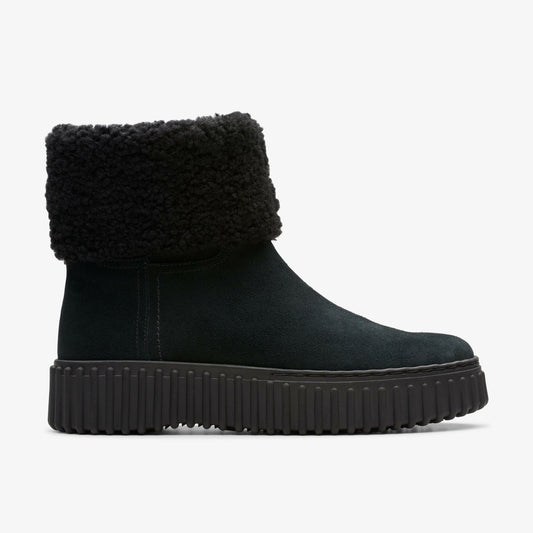 Torhill Turn Black Warmlined Suede - Clarks Women
