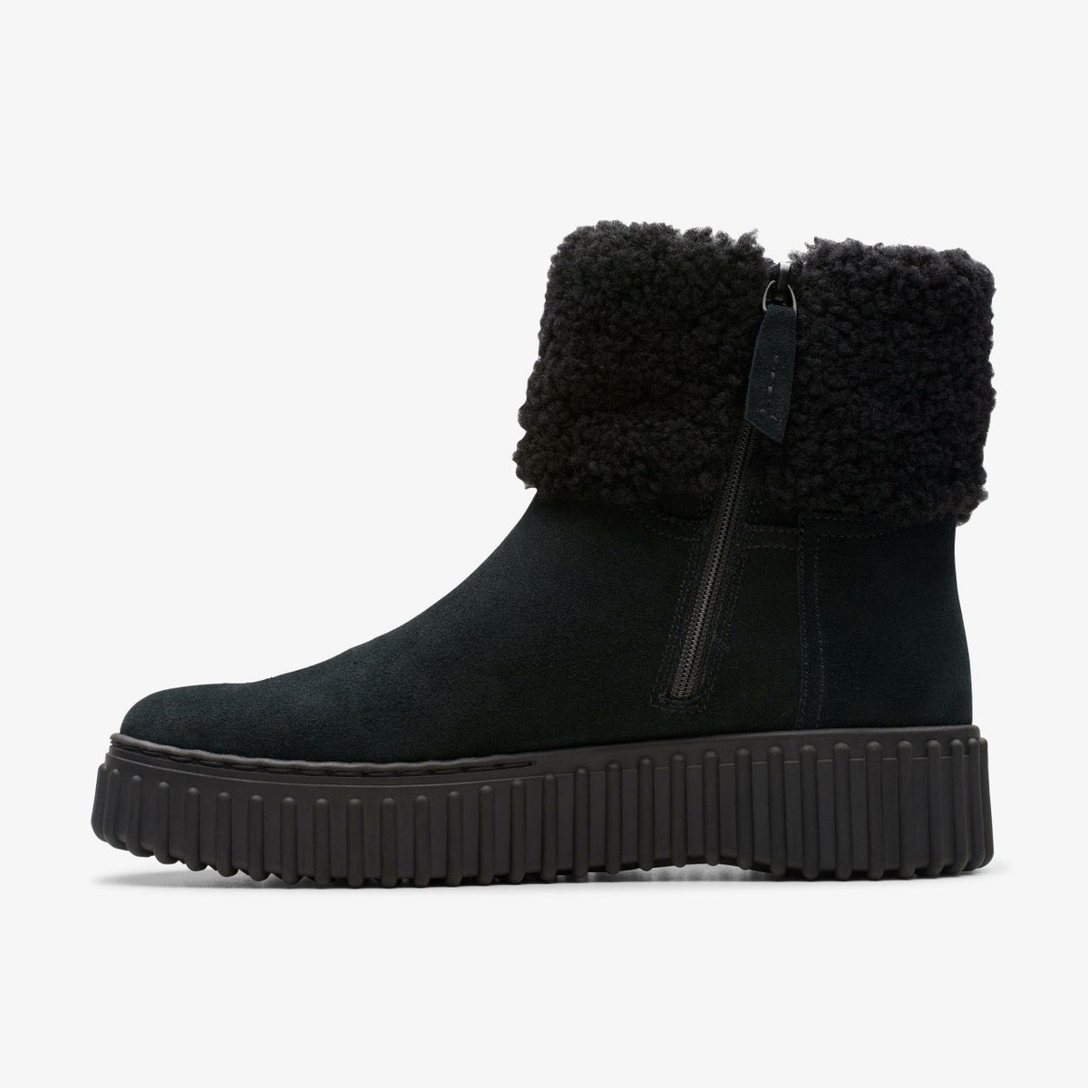 Torhill Turn Black Warmlined Suede - Clarks Women