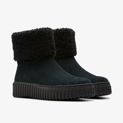 Torhill Turn Black Warmlined Suede - Clarks Women