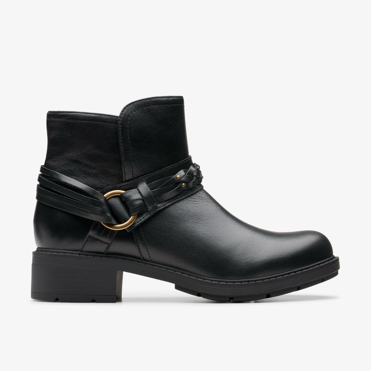 Hearth Kaylie Ankle Boot Black Leather - Clarks Women