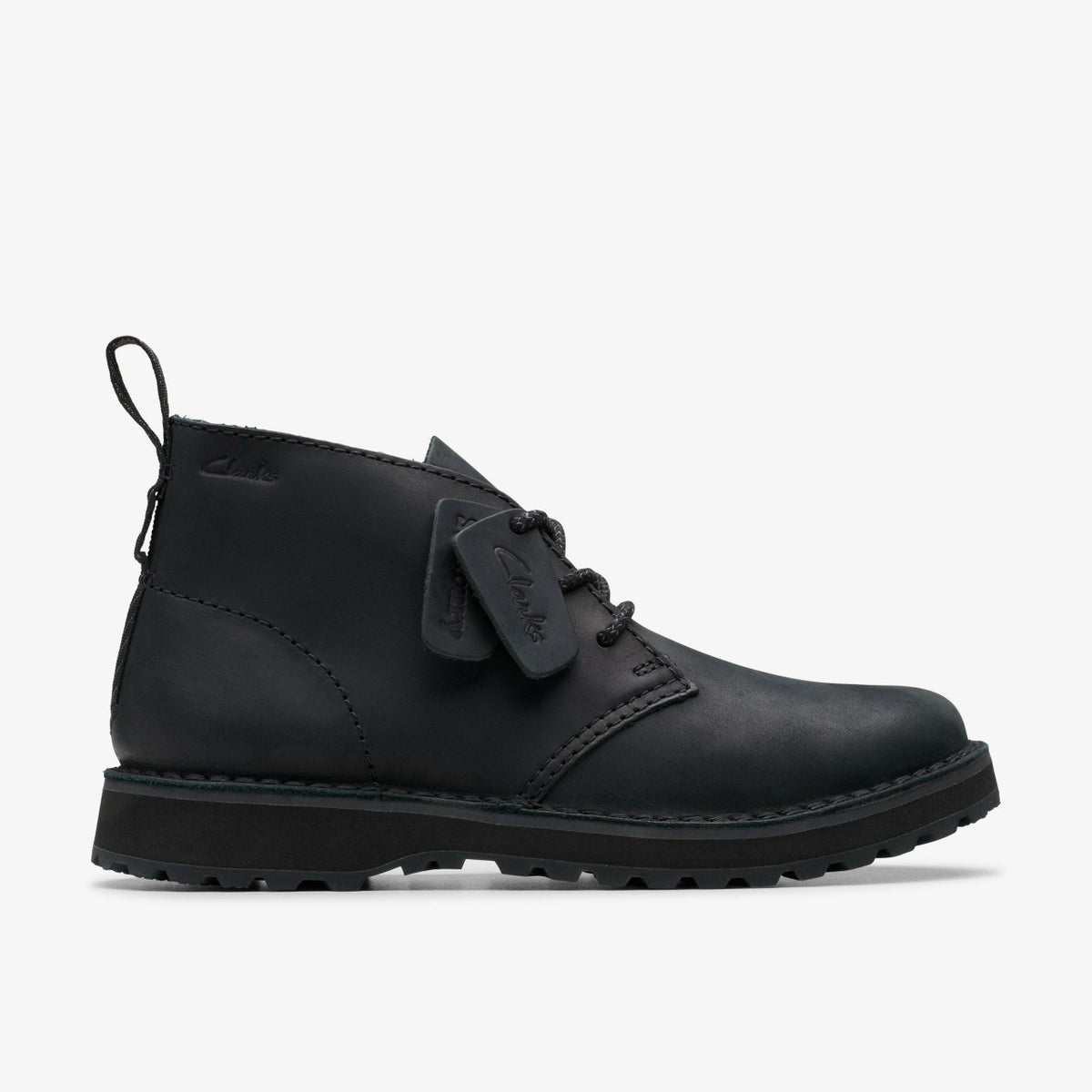 Solsbury Desert Boot Black Leather - Clarks Men