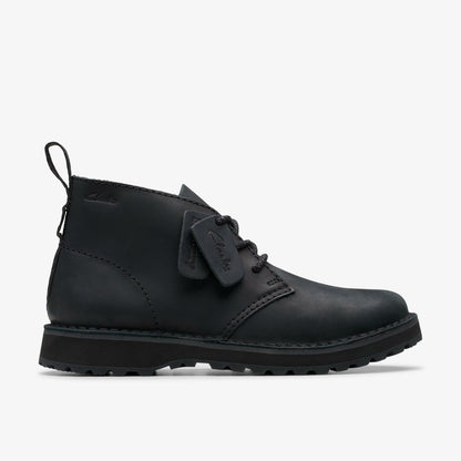 Solsbury Desert Boot Black Leather - Clarks Men