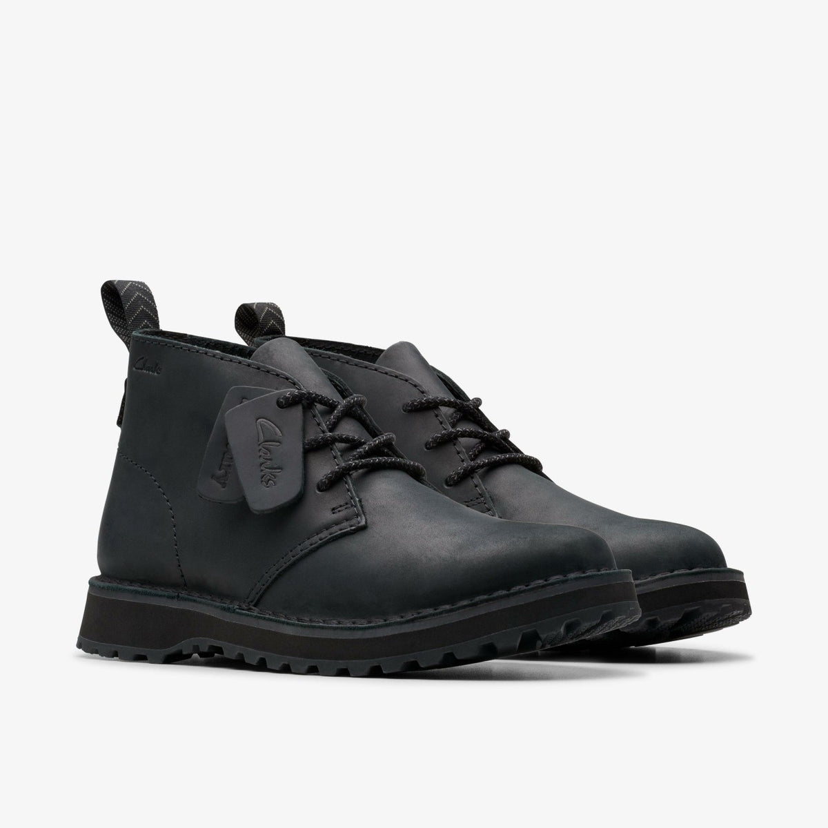 Solsbury Desert Boot Black Leather - Clarks Men
