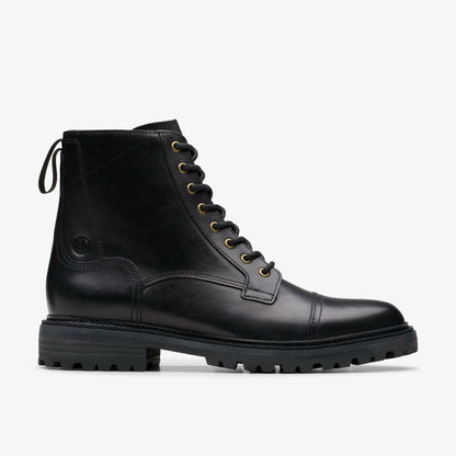 Clarkridge Hi Black Leather - Clarks Men