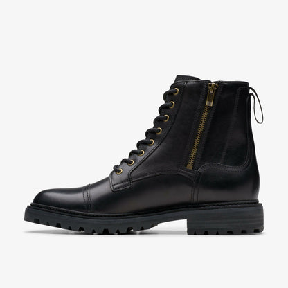 Clarkridge Hi Black Leather - Clarks Men