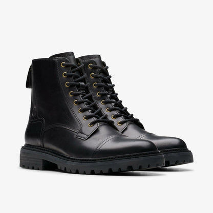 Clarkridge Hi Black Leather - Clarks Men